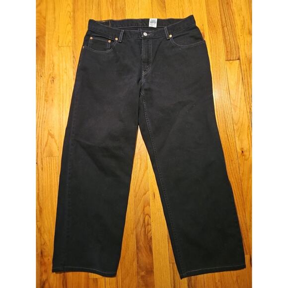 Vintage Levis Jeans Mens 36x29 Husky Fit Black 550 Baggy Hip Hop Y2K Denim - Picture 1 of 7
